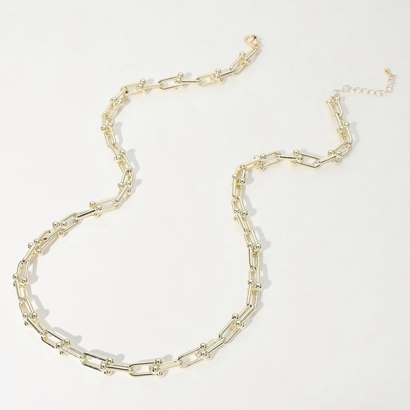 14KGP Hardware Link Chain Necklace - Picture 1 of 3